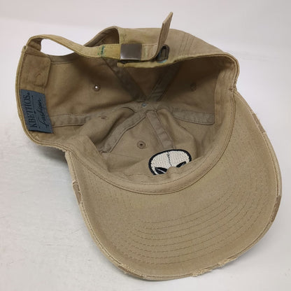 KBETHOS Baseball Cap Beige One Size Alien Patch Distressed Cotton Slideback Hat