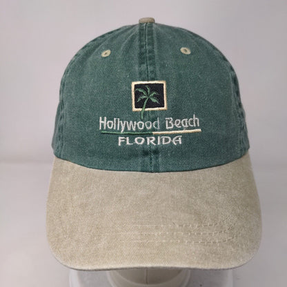 Hollywood Beach Florida Slideback Hat Green OSFA Embroidered Colorblock