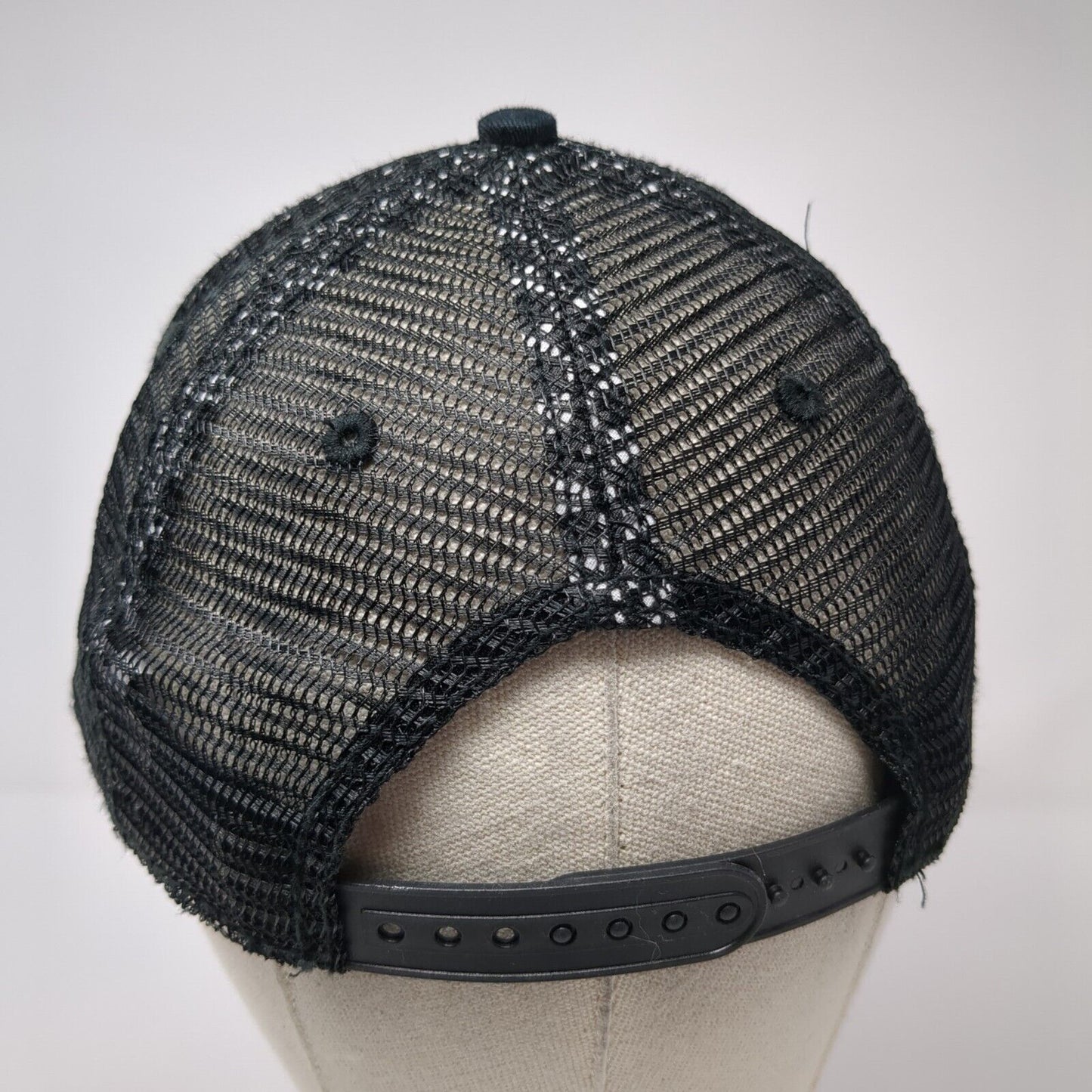 No Boundaries Snapback Trucker Hat Black One Size Adjustable Mesh Back Check