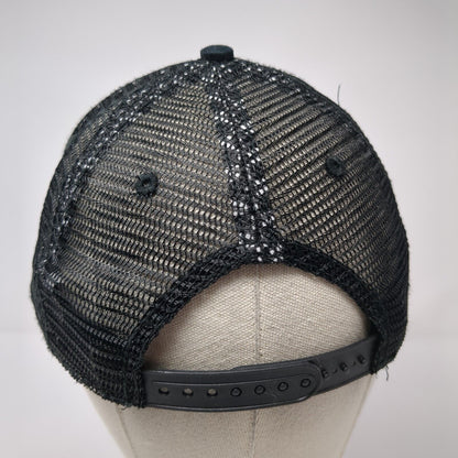 No Boundaries Snapback Trucker Hat Black One Size Adjustable Mesh Back Check