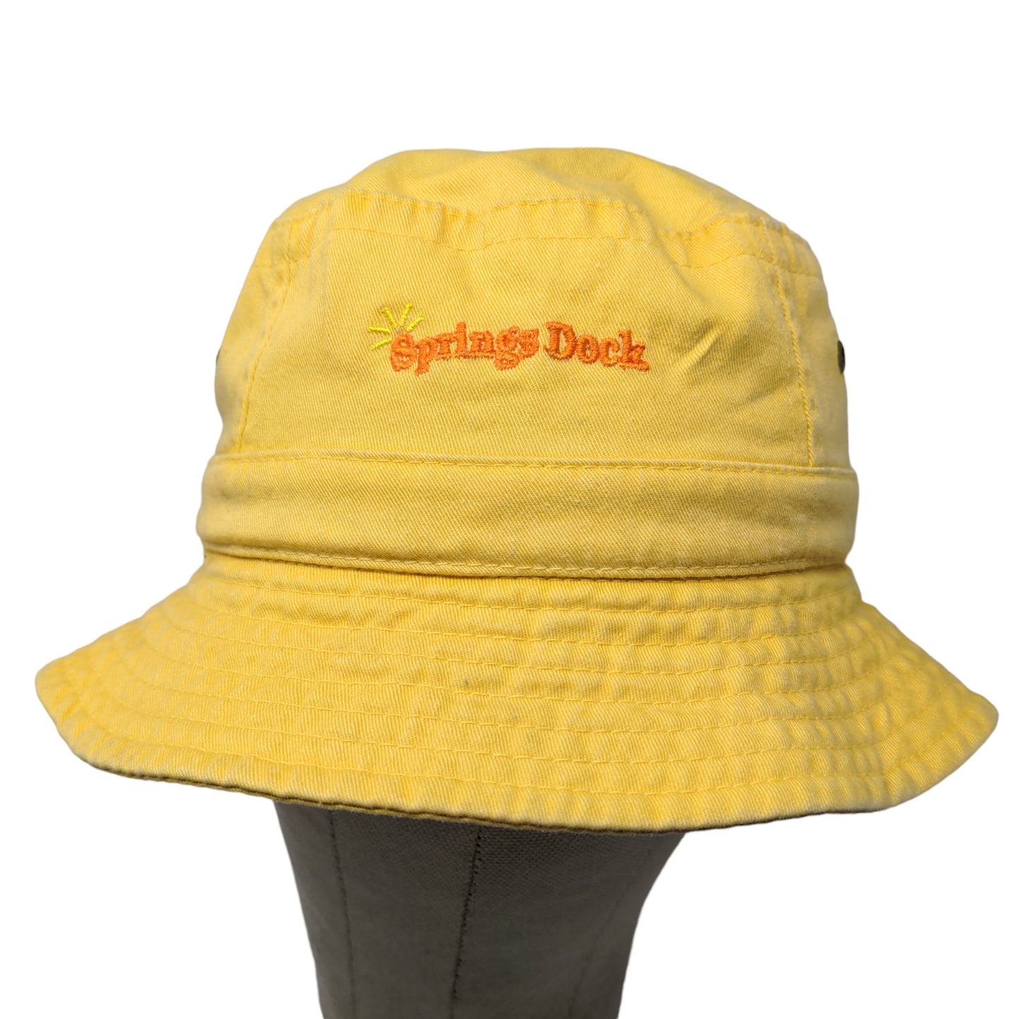 Fahrenheit Boy's Wide Brim Bucket Hat Yellow Size S/M 54CM Embroidered Logo