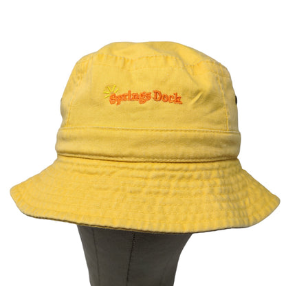 Fahrenheit Boy's Wide Brim Bucket Hat Yellow Size S/M 54CM Embroidered Logo