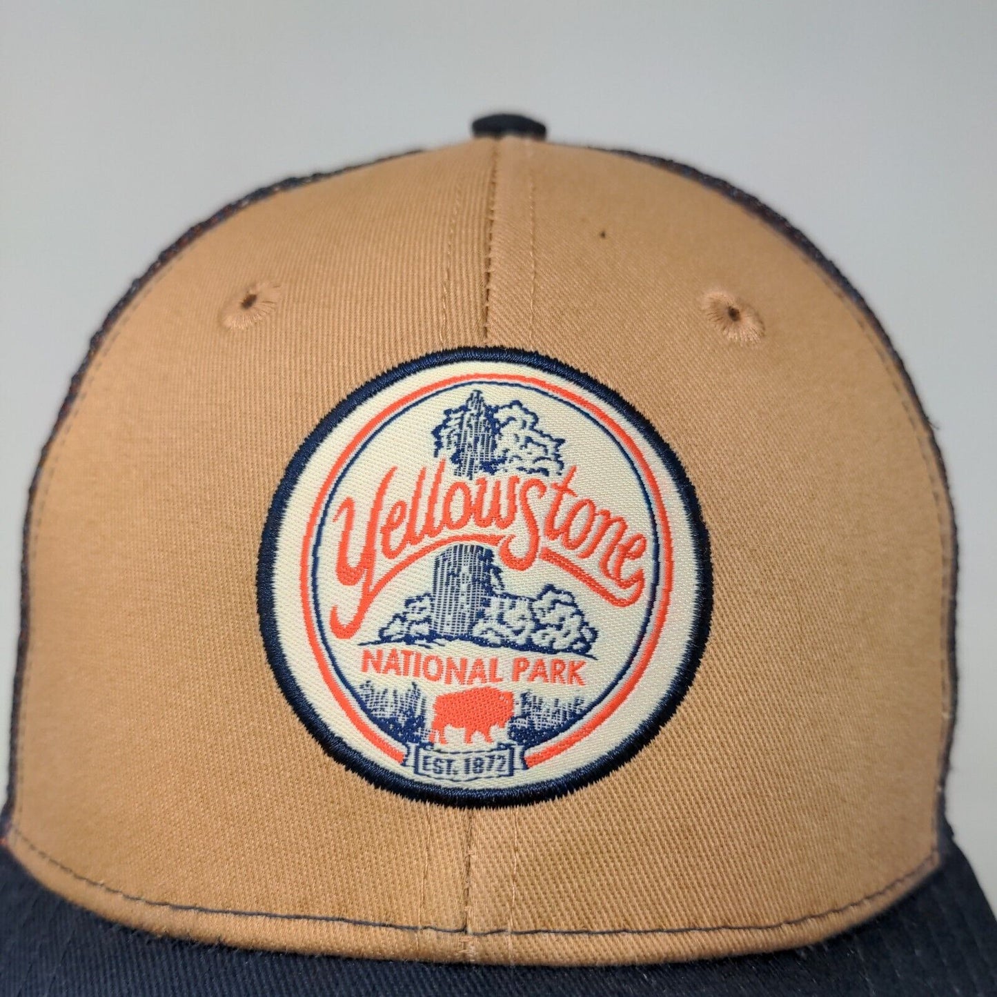 National Park Foundation Men's Snapback Mesh Back Hat Blue Yellowstone Logo