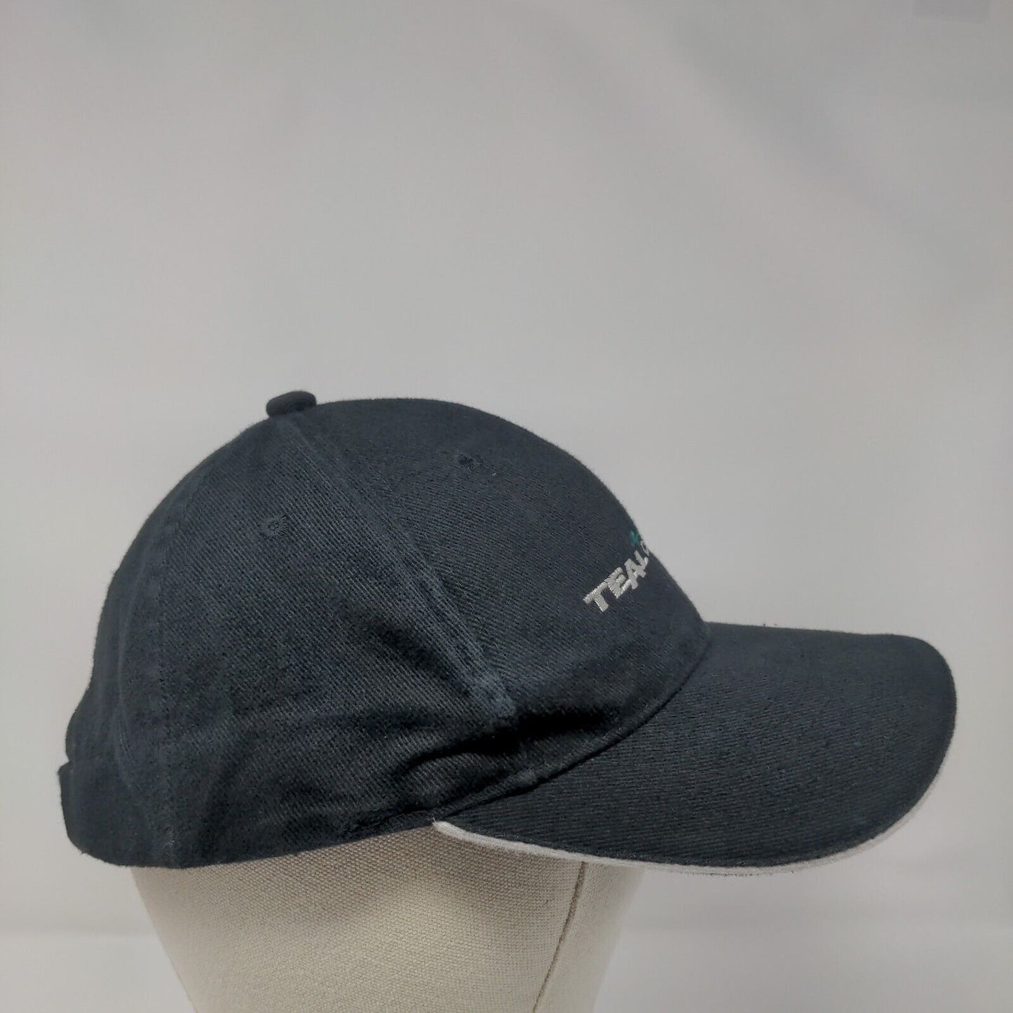 Teal Cedar Strapback Hat Black Adjustable Embroidered AJM International