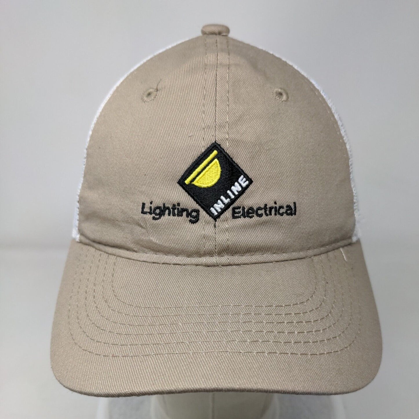 Inline Lighting Electrical Strapback Mesh Back Trucker Hat Tan One Size