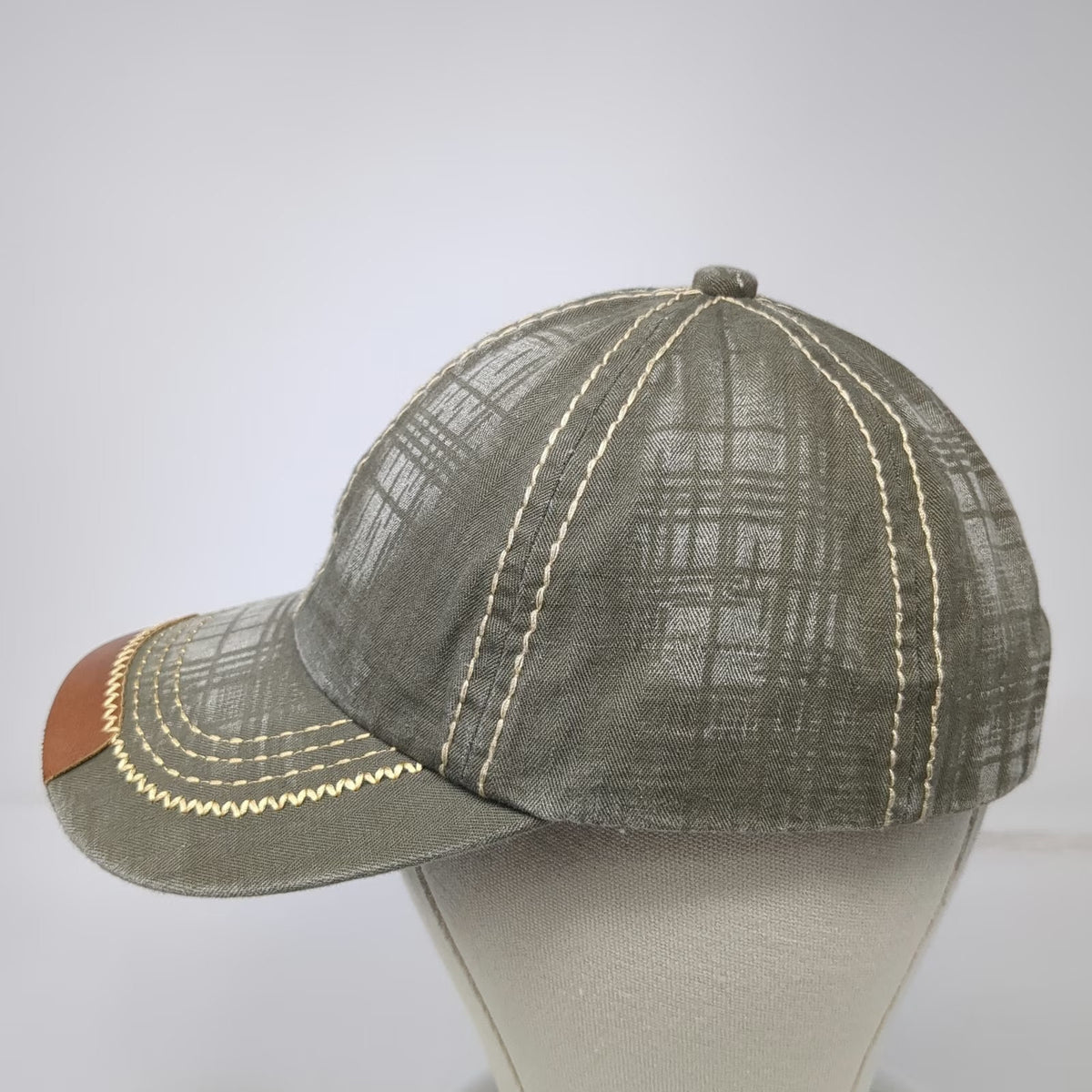 Something Special Baseball Cap Green One Size Contrast Stitch Leather Detail Hat