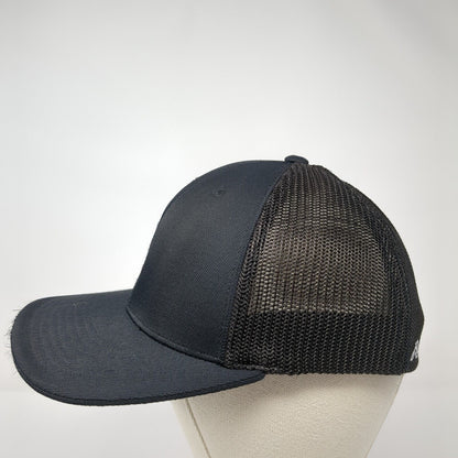 Pacific Headwear Fitted Mesh Back Trucker Hat Black 6 7/8-7 3/8 Feathers