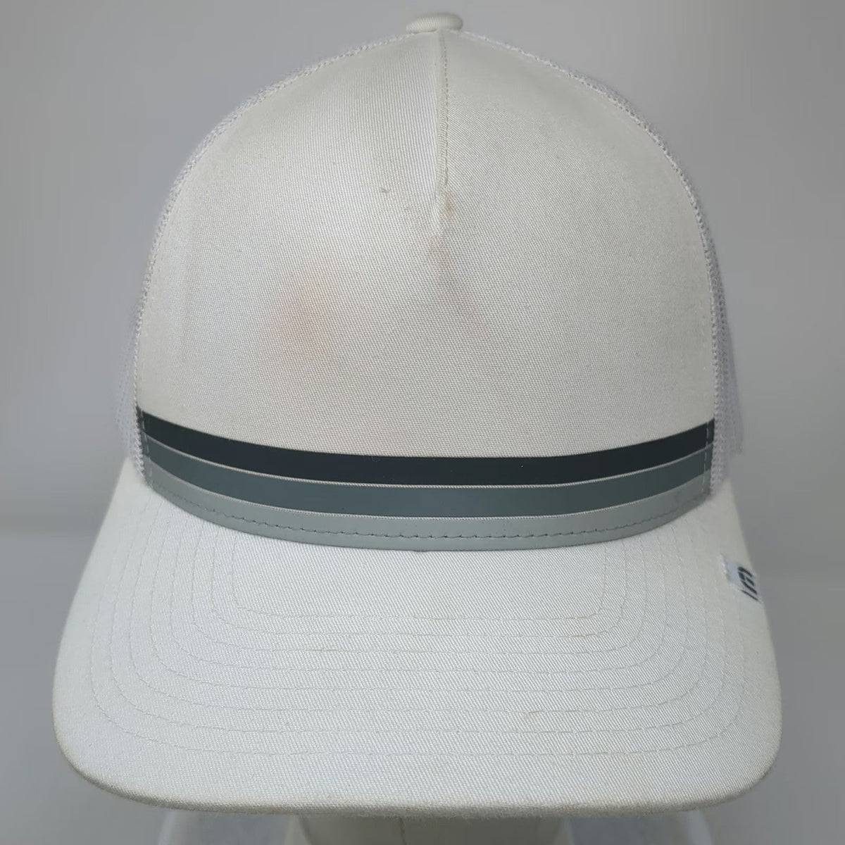 Travis Mathew Trucker Hat White One Size Mesh Snapback Striped Golf Sport Hat