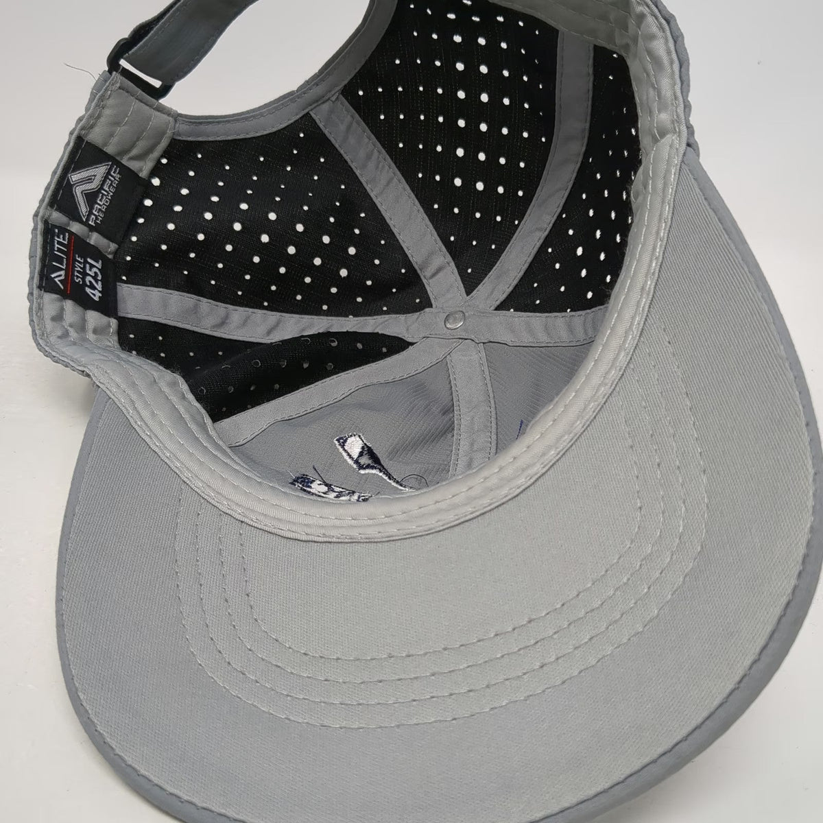 Pacific Headwear Baseball Cap Gray One Size Perforated Greater Lawrence Row Hat