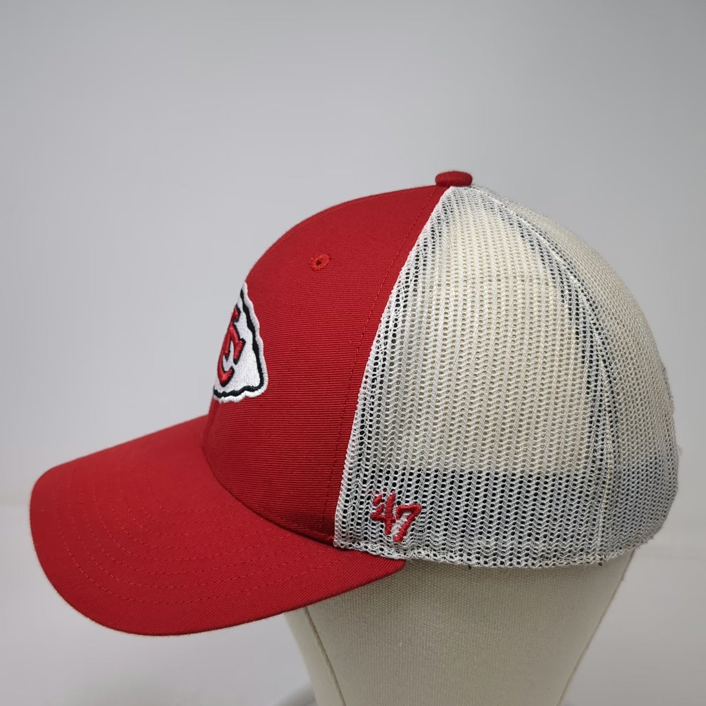 '47 Kansas City Chiefs NFL Red Trucker Hat One Size Mesh Back Snapback Logo Cap