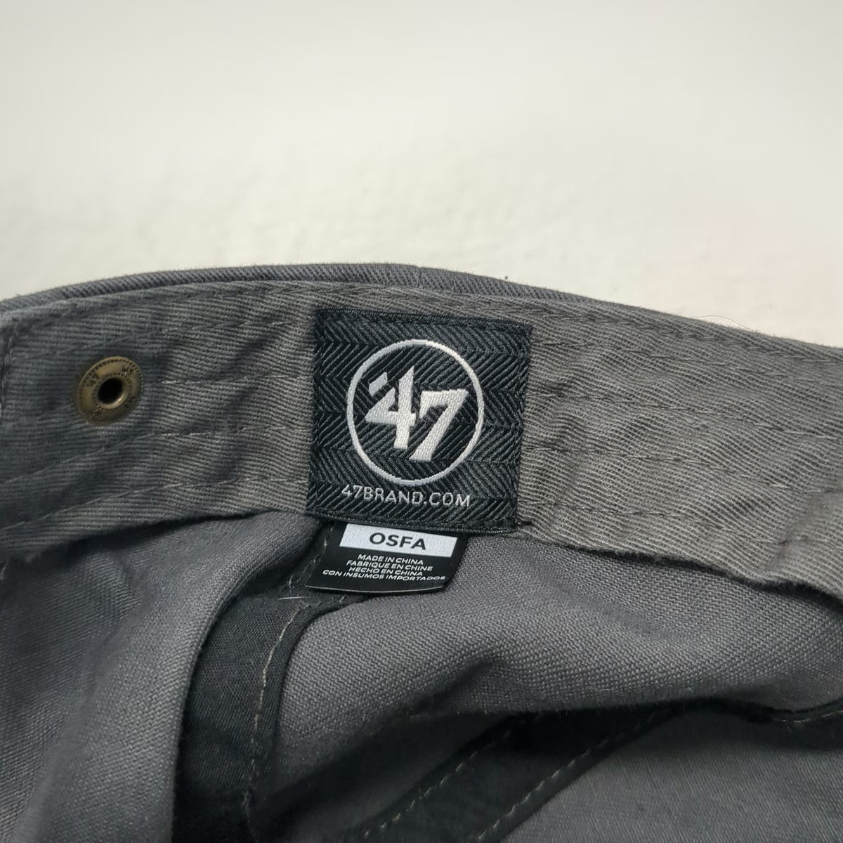 '47 Baseball Cap Gray One Size Vivid Roots Cotton Slideback Adjustable Logo Hat