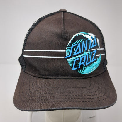 Santa Cruz Snapback Trucker Hat Black One Size Mesh Back Adjustable