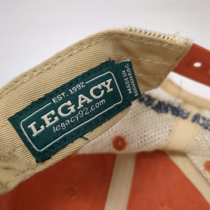 Legacy Trucker Hat Orange One Size Martha's Vineyard Backwater Trading Co Mesh