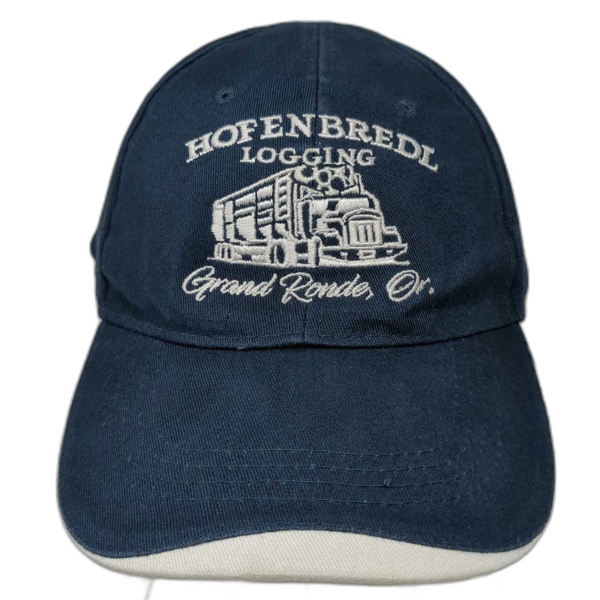 Hit Wear Baseball Cap Blue White One Size Logging Truck Grand Ronde Oregon Hat
