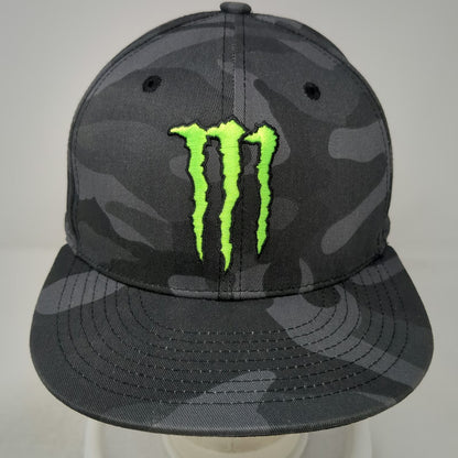 Monster Energy Snapback Black Gray Green Camo One Size Flat Brim Embroidered Hat