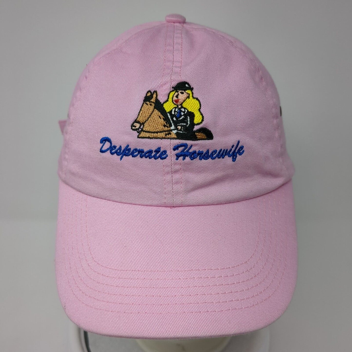 Desperate Horsewife Slideback Hat Pink One Size Embroidered Harriton