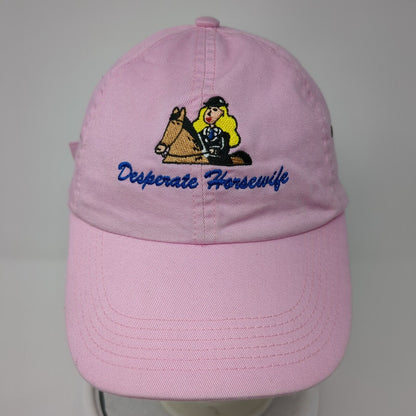 Desperate Horsewife Slideback Hat Pink One Size Embroidered Harriton