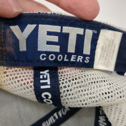 YETI Trucker Hat Blue One Size Snapback Mesh Embroidered Logo Coolers Outdoor