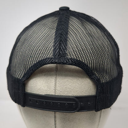 Lindo Trucker Hat Black One Size Embroidered Orange Gecko Moon Mesh Snapback
