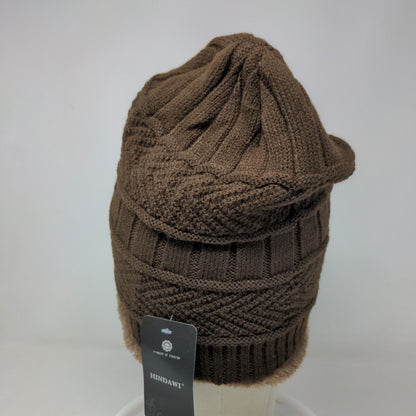 Hindawi Men's Knit Beanie Cap Hat Cable Knit Brown W/Tags 100% Acrylic