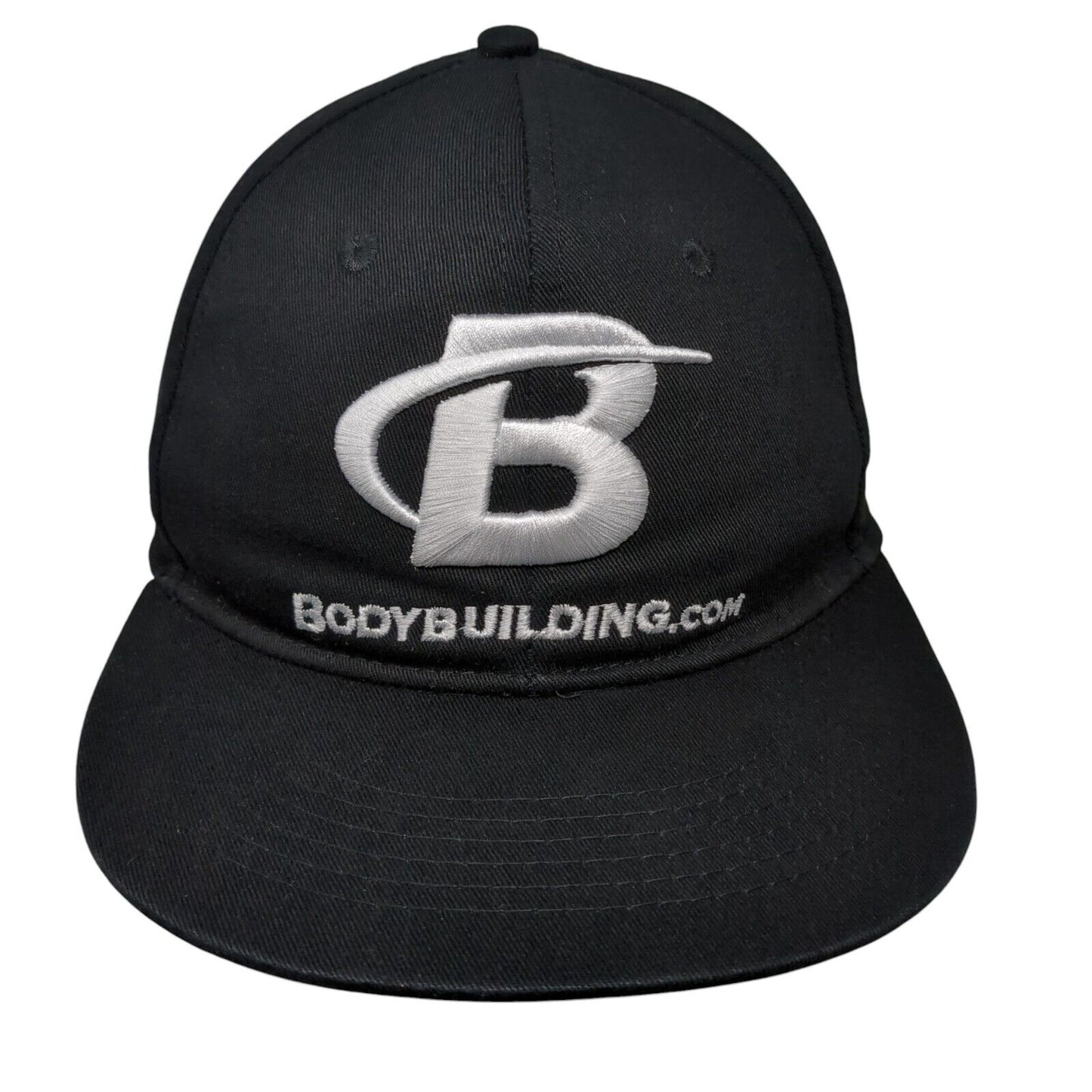Bodybuilding.com Snapback Hat Black OSFA Solid Adjustable Embroidered