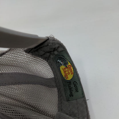 Bass Pro Shops Snapback Trucker Hat Gray OSFM Adjustable Mesh Back Gone Fishing
