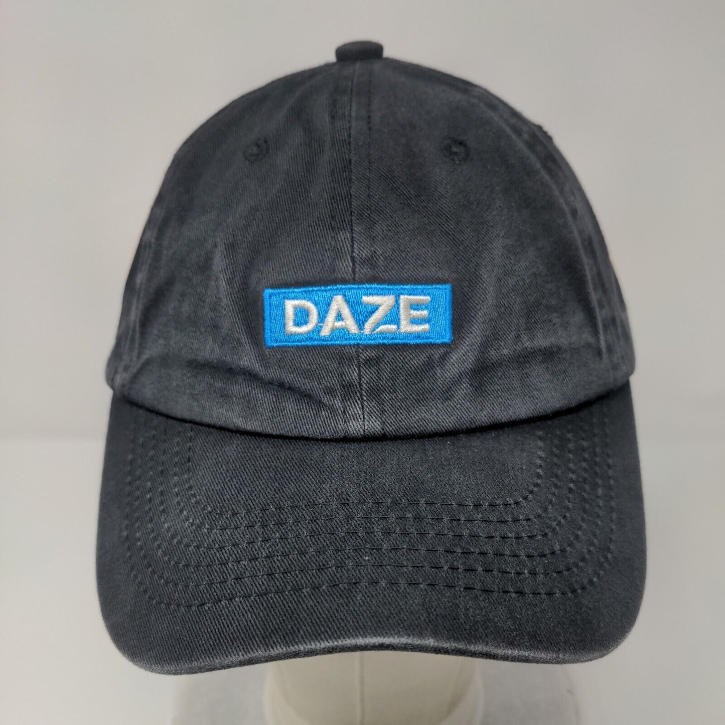 Daze Slideback Hat Black One Size Adjustable Embroidered Vent Holes