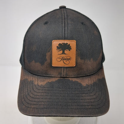 Kiawah Snapback Mesh Back Trucker Hat Black One Size Leather Patch