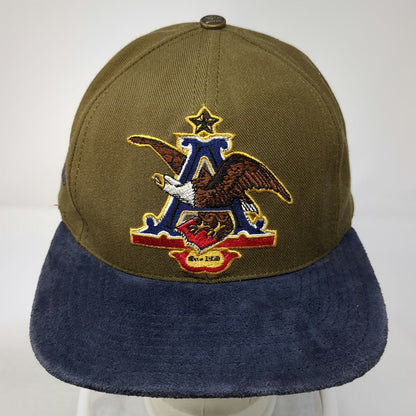 Anheuser Busch Eagle Logo Baseball Cap Green Blue One Size Suede Brim Hat USA