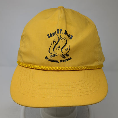 Cap St. Maur Snapback Hat Yellow One Size Adjustable 6 Panel Rope KC Caps