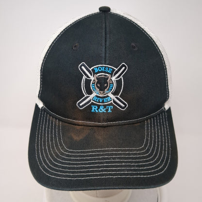 Boise River R&T Snapback Trucker Hat Black One Size Mesh Back Colorblock