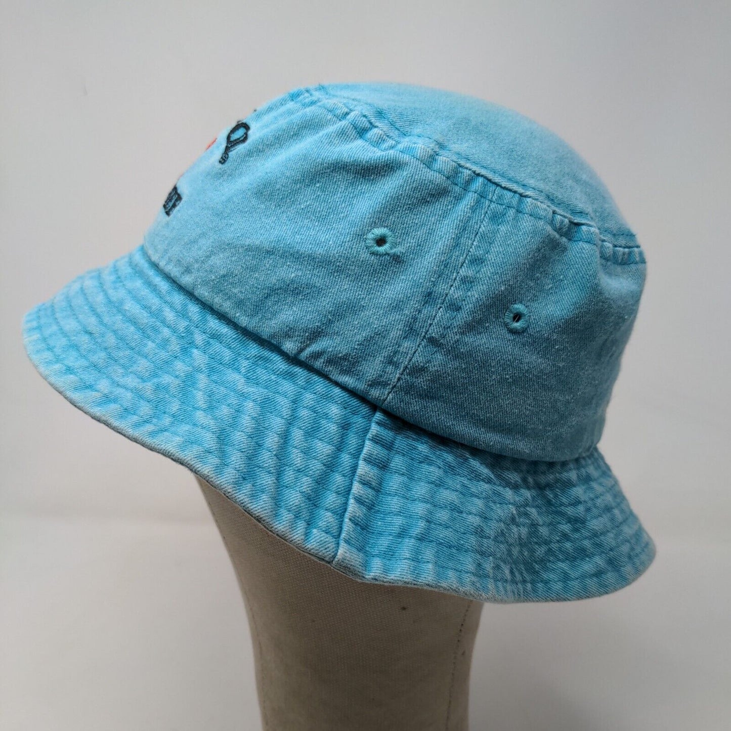 Dollywood Women's Bucket Hat Blue Size Adult Embroidered Butterfly Logo