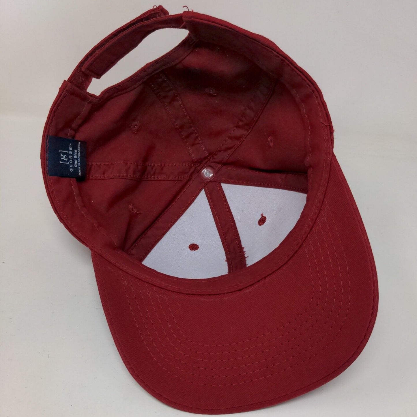 George Strapback Hat Red One Size Adjustable Vented Holes 6 Panel Blank