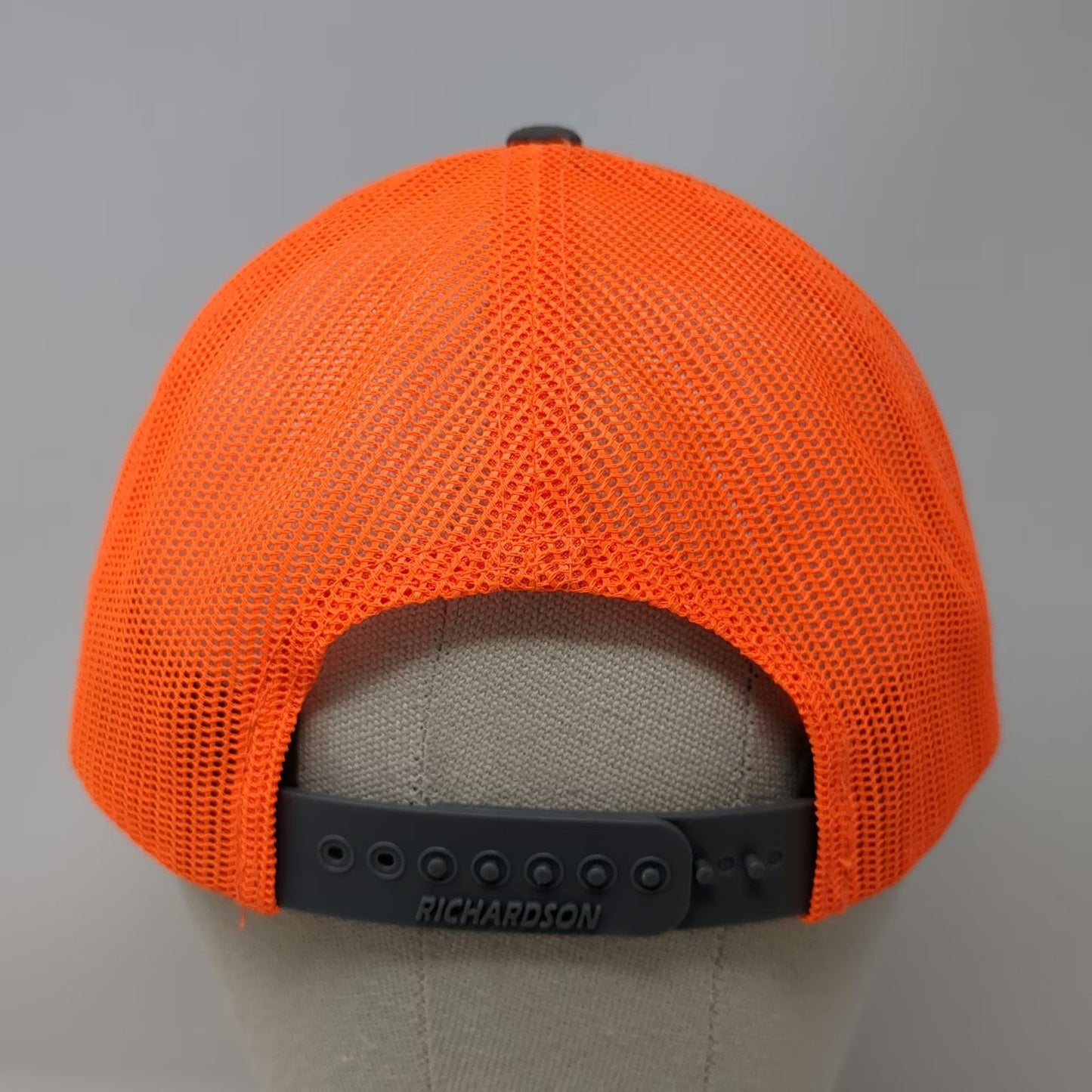 Richardson 112 Trucker Hat Salmon Electrical Contractors Gray Orange OSFM Mesh
