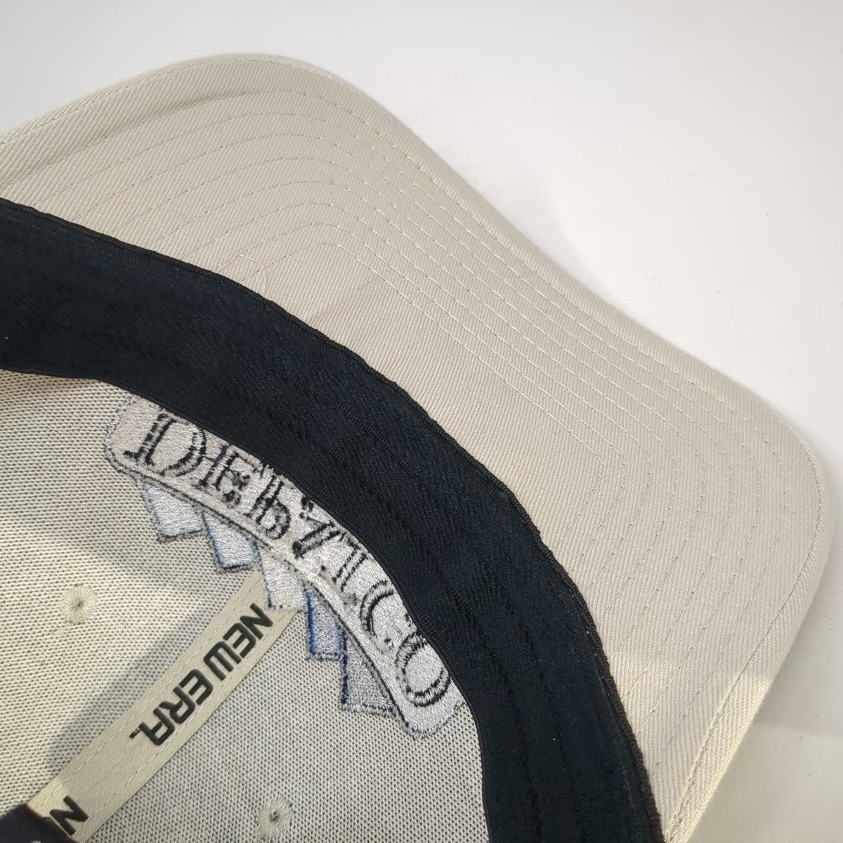 Era Baseball Cap Beige Blue M Hat Structured Stretch Fit DEPATCO Construction