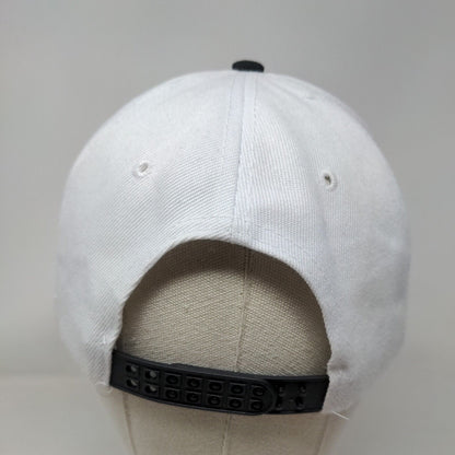 Batman Snapback Hat White One Size Adjustable Embroidered Vented Holes 6 Panel
