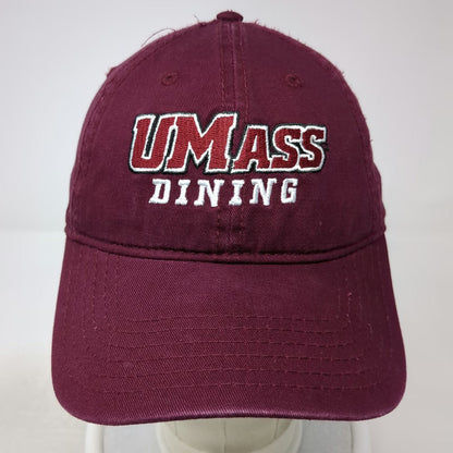 Otto UMass Dining Baseball Cap Red One Size Hat Embroidered Cotton Slideback