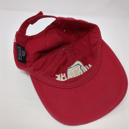 Montauk Missouri Strapback Hat Red One Size Adjustable Embroidered