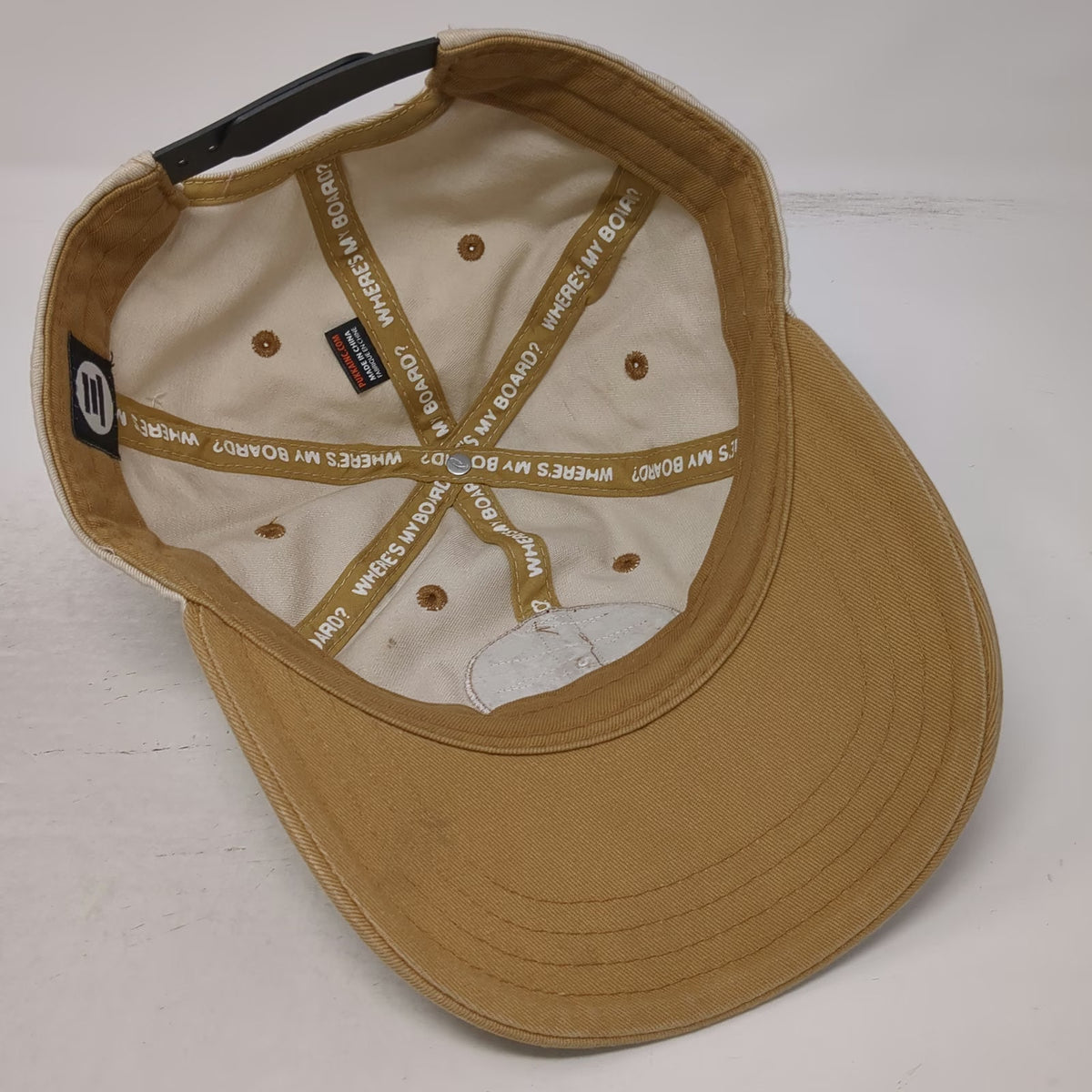 Pukka 3rd Stone Hawaii Snapback Hat Beige One Size Cotton Two Tone Gold Surf