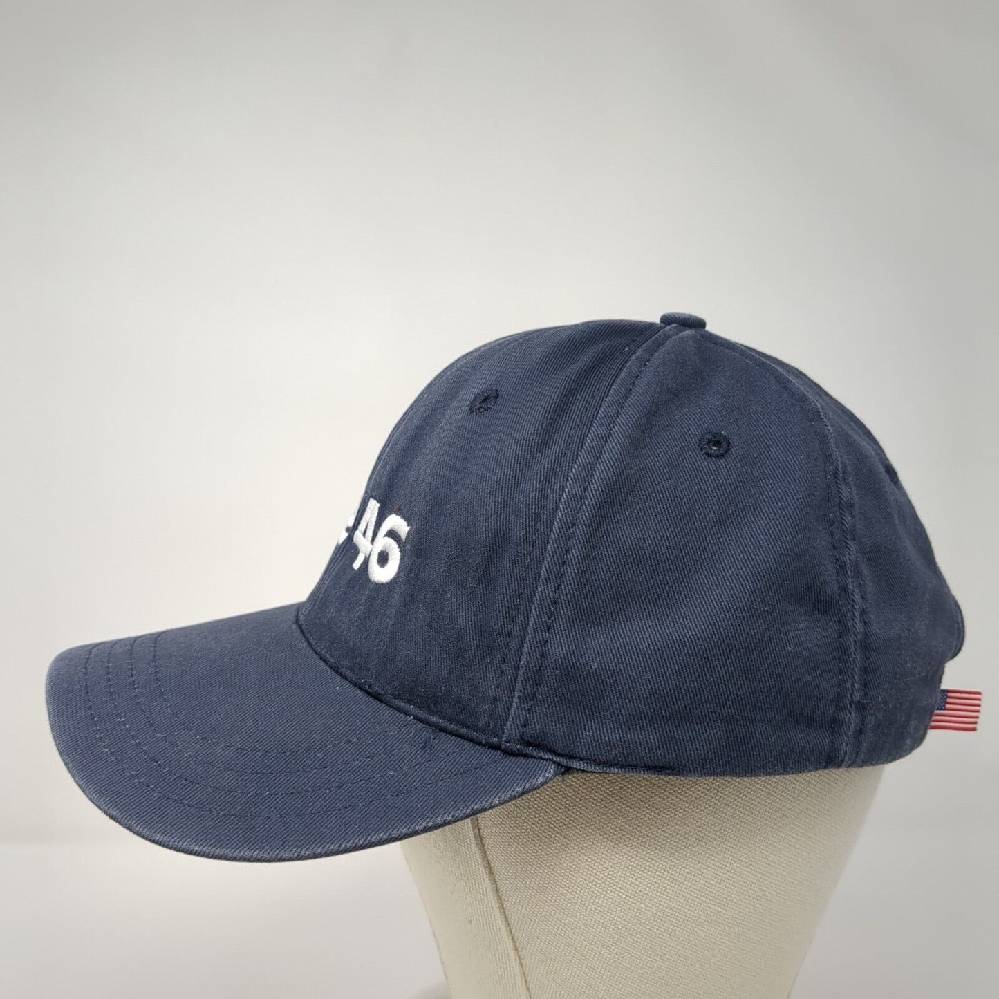 No 46 Biden Strapback Hat Blue OSFA Adjustable Embroidered 6 Panel Unionwear