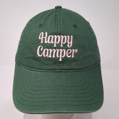 Happy Camper Baseball Cap Green One Size Adjustable 6 Panel Mighty Fine