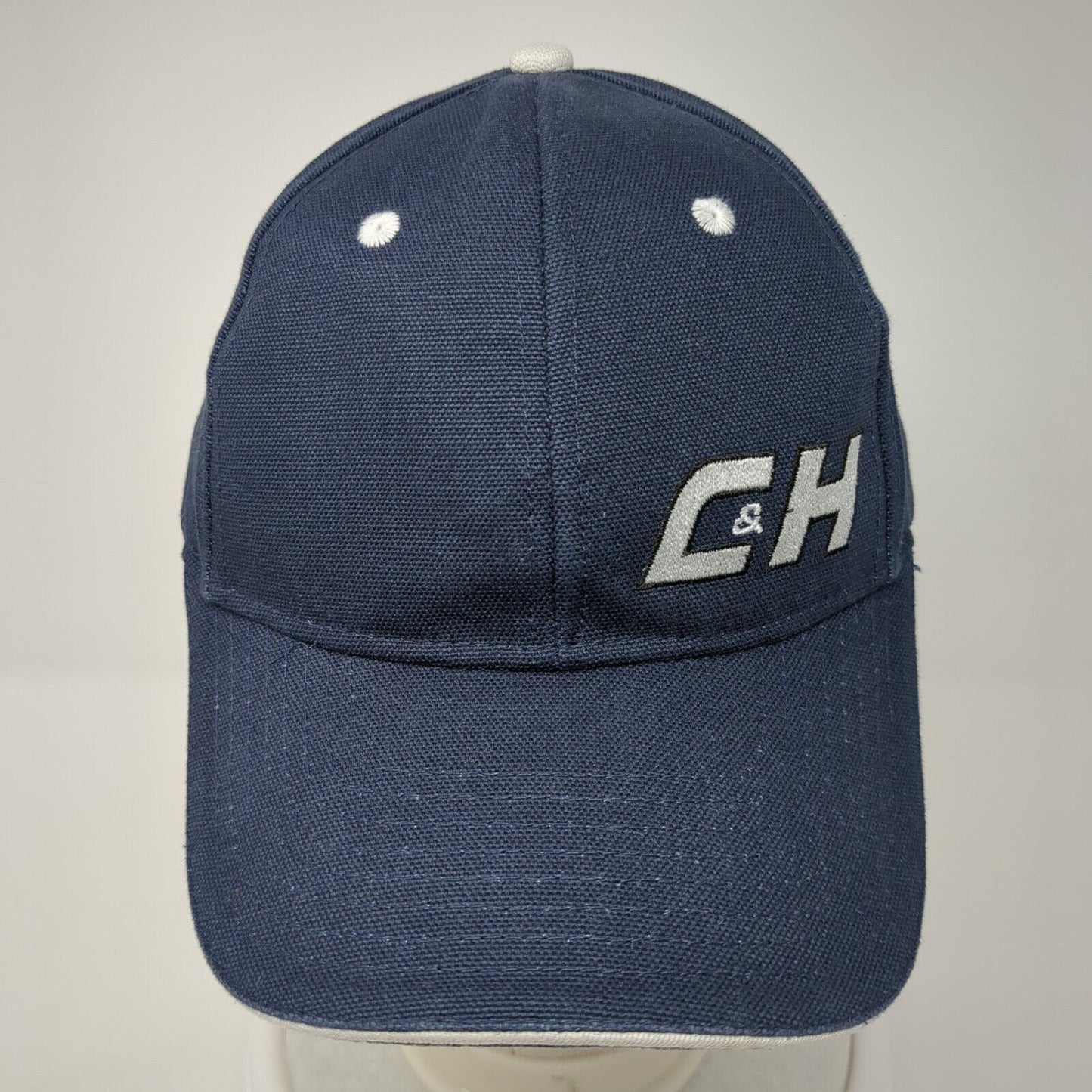C&H Strapback Hat Blue One Size Adjustable Embroidered Vented Holes 6 Panel Otto