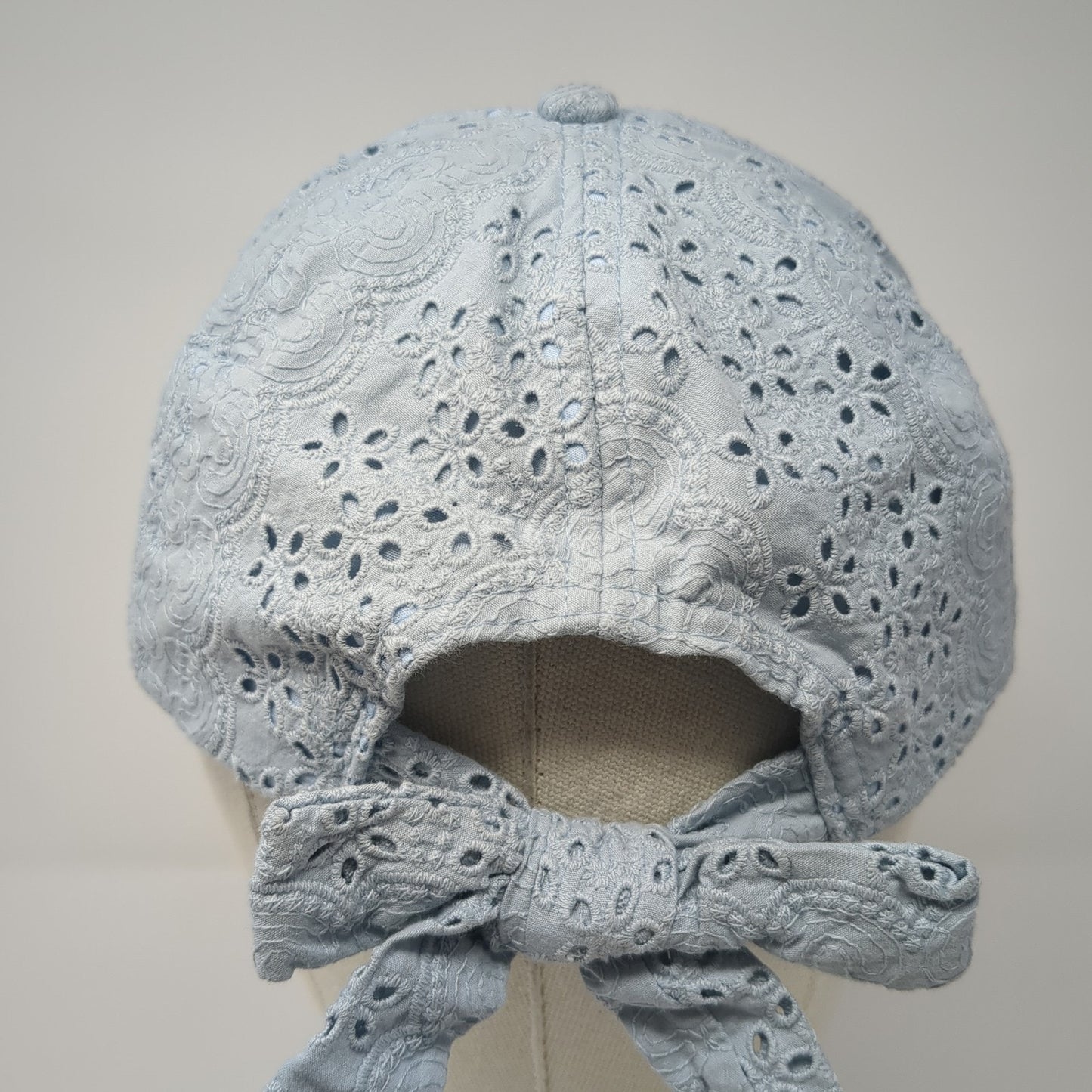 Unbranded Baseball Cap Blue One Size Adjustable Self Tie Bow Eyelet Blank