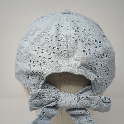 Unbranded Baseball Cap Blue One Size Adjustable Self Tie Bow Eyelet Blank