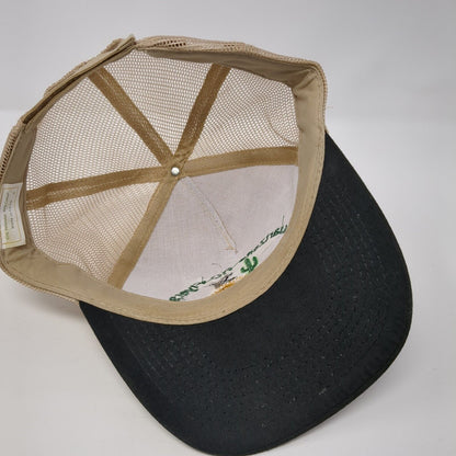 Quartzsite RC Flyers Strapback Trucker Hat Tan OS Adjustable Embroidered Mesh