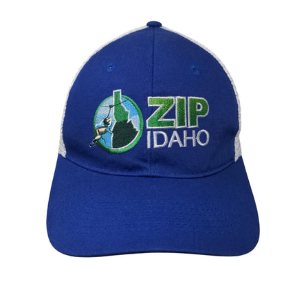 Zip Idaho Snapback Mesh Back Trucker Hat Blue OSFA Colorblock Vie
