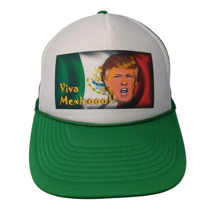 Viva Mexicooo!! Snapback Trucker Hat Green OS Adjustable Mesh Back Rope Otto