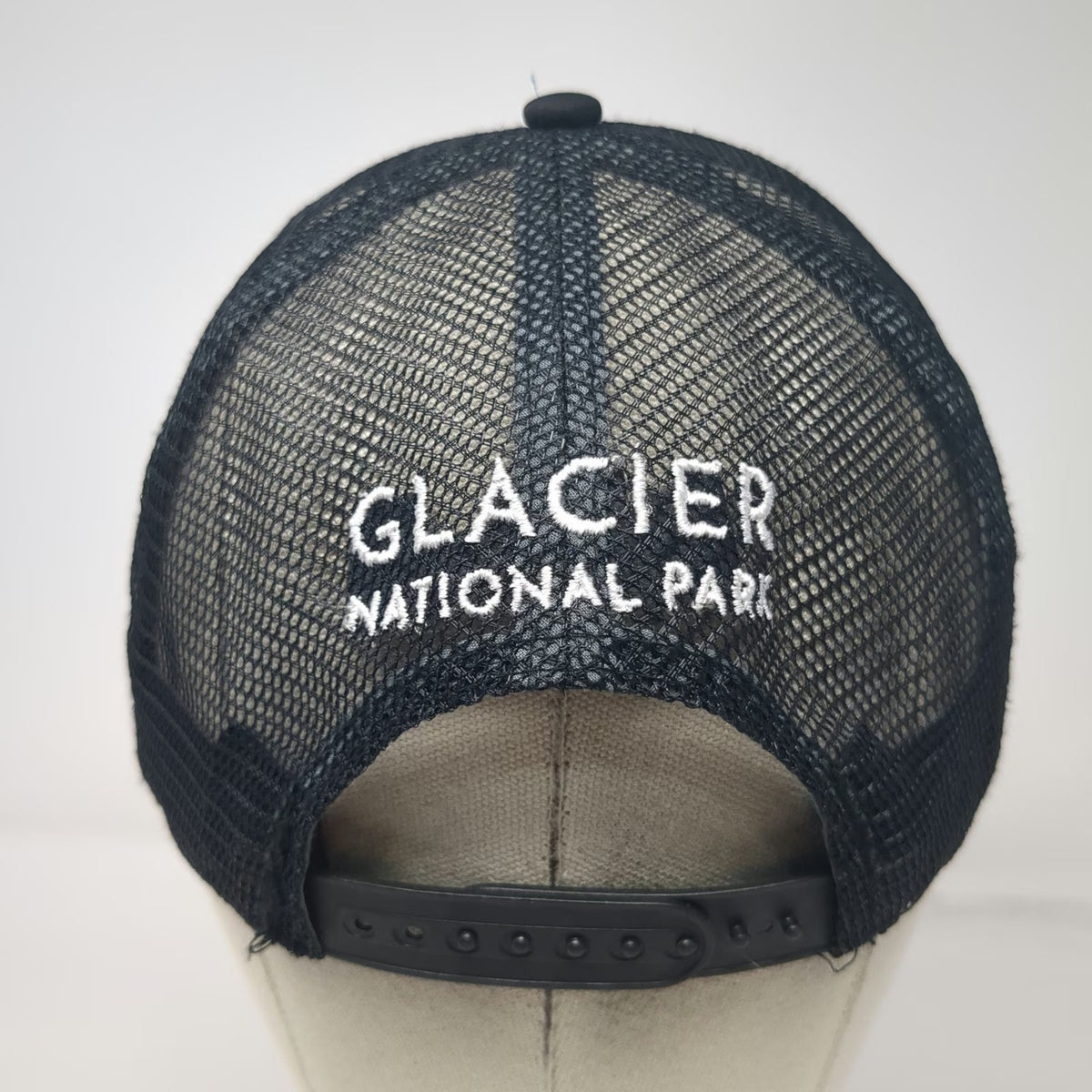Headsweats Trucker Hat Black One Size Glacier National Park Stained Glass Mesh