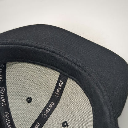Yea.Nice Snapback Black One Size Hat Zebra Patch Flat Brim Structured 6-Panel