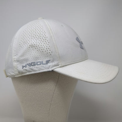 Under Armour Baseball Cap White One Size Strapback UA Golf Hat Breathable Logo